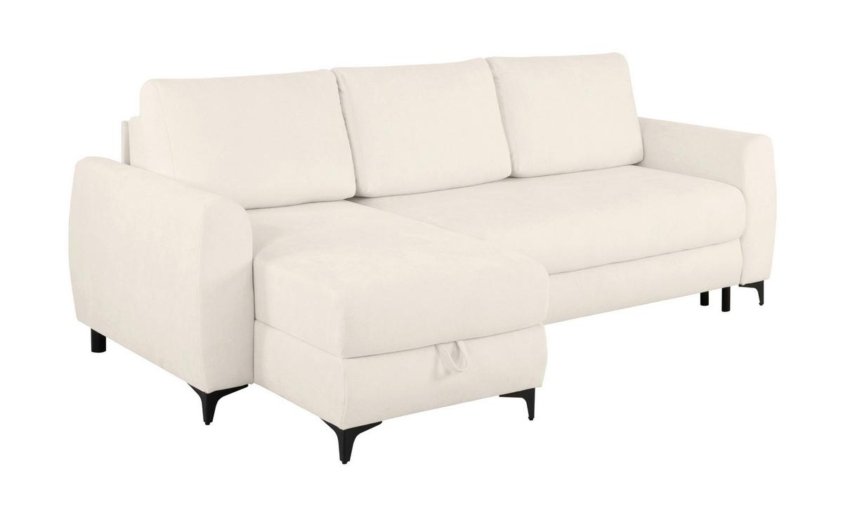 Ecksofa Moli, Creme S: 236x148 cm - Creme/Schwarz, Design, Textil (236/148cm) - MID.YOU