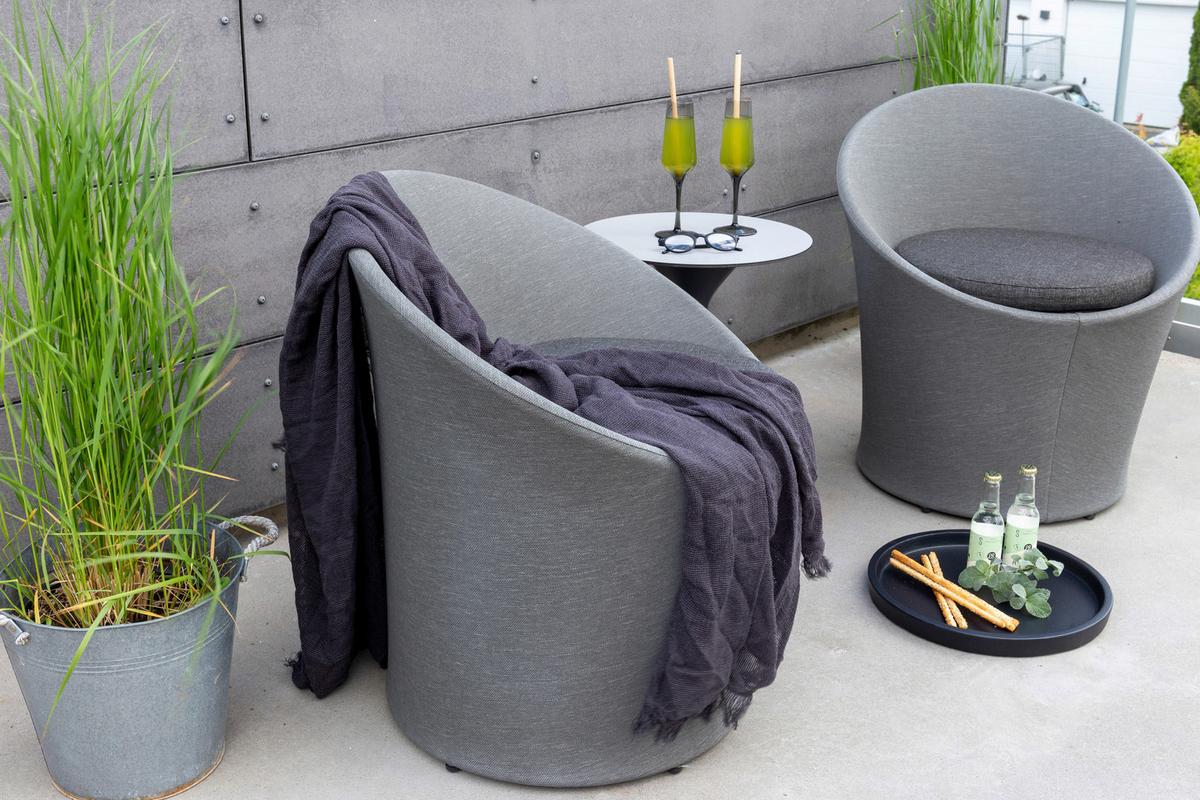 Gartenset Spoga - Grau, KONVENTIONELL, Textil/Metall - Gardenson