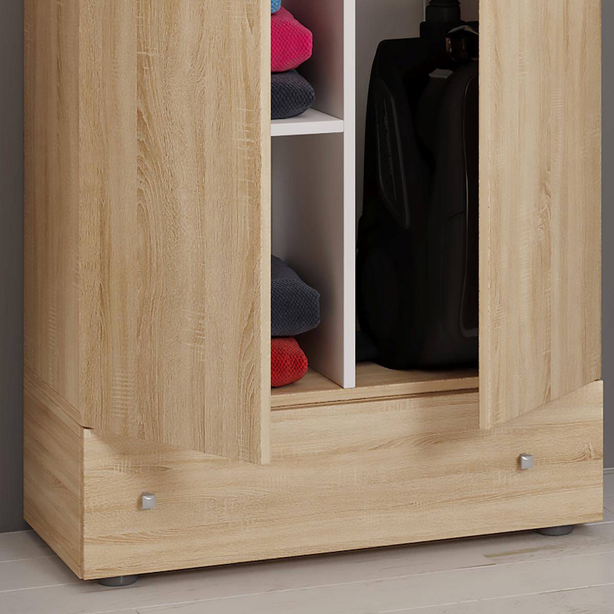 Mehrzweckschrank Lona Xxl Eiche Dekor Bxh: 70x200 Cm - Schwarz/Sonoma Eiche, MODERN, Holzwerkstoff (70/200/39cm) - MID.YOU