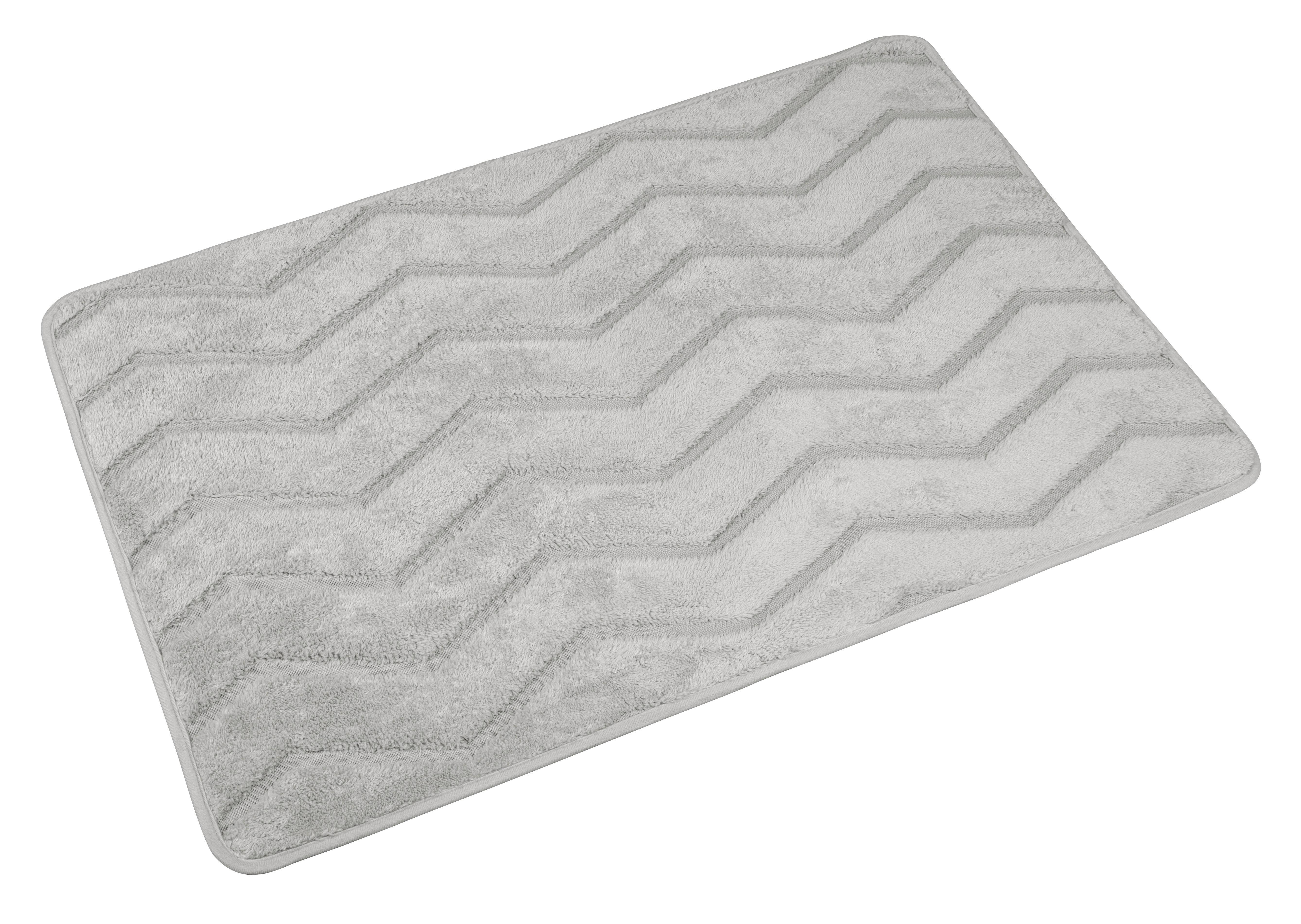 Fürdőszobaszőnyeg Irma Kb. 60/90cm - ezüstszínű, Modern, textil (60/90cm) - Luca Bessoni