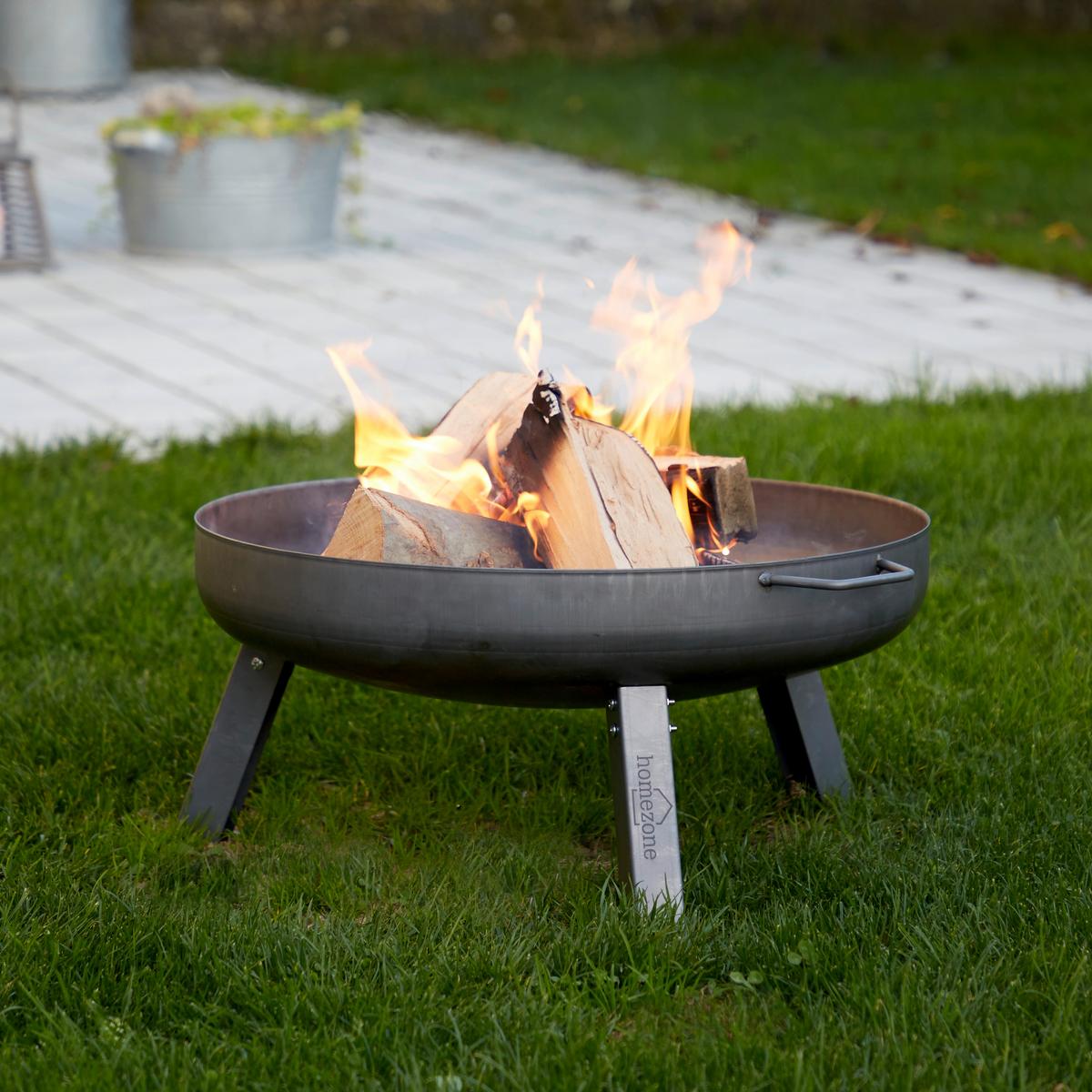 Feuerschale Ø 80 Cm Relax Mit Tragegriff - Silberfarben, MODERN, Metall (80/30cm) - Homezone