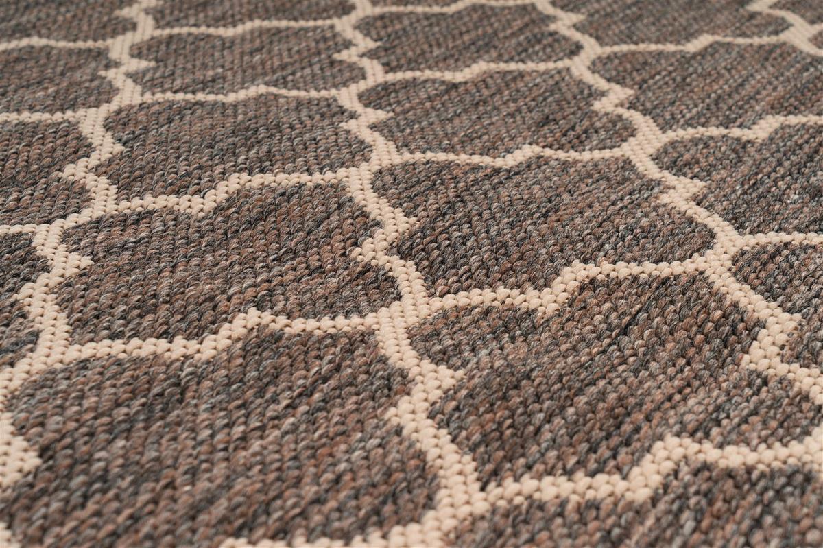 Flachwebteppich Splash 300 Braun/Creme, 80x150 cm - Creme/Braun, KONVENTIONELL, Textil (80/150cm)