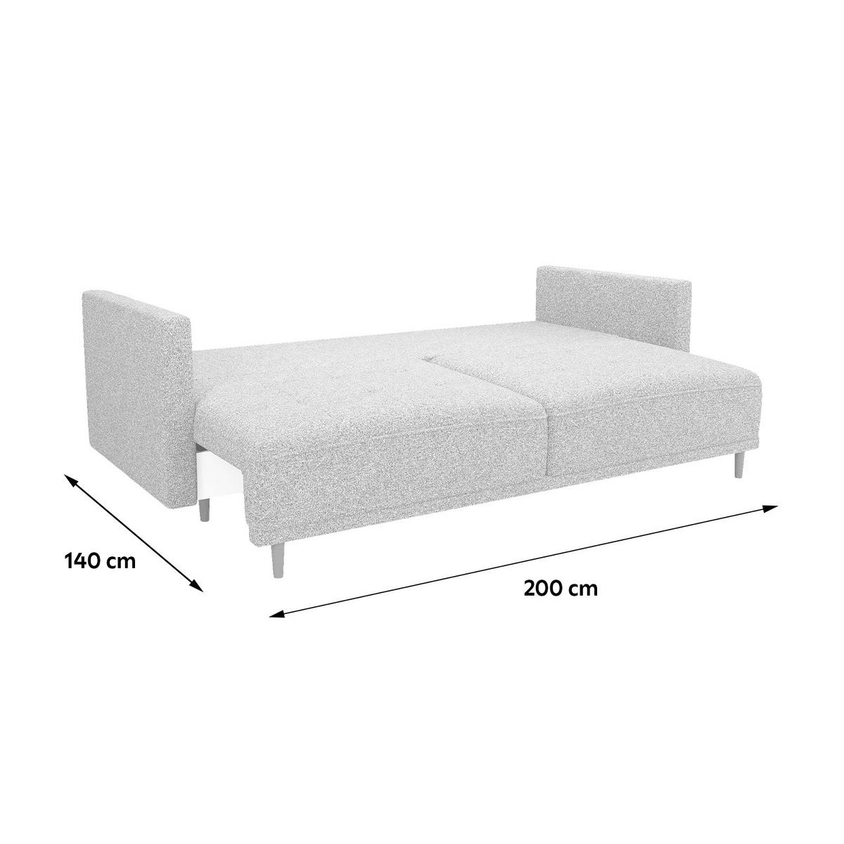 3-Sitzer-Sofa Mit Schlaffunktion Sofia B: 223 cm - Dunkelgrau, Design, Textil (223/96/95cm) - MID.YOU