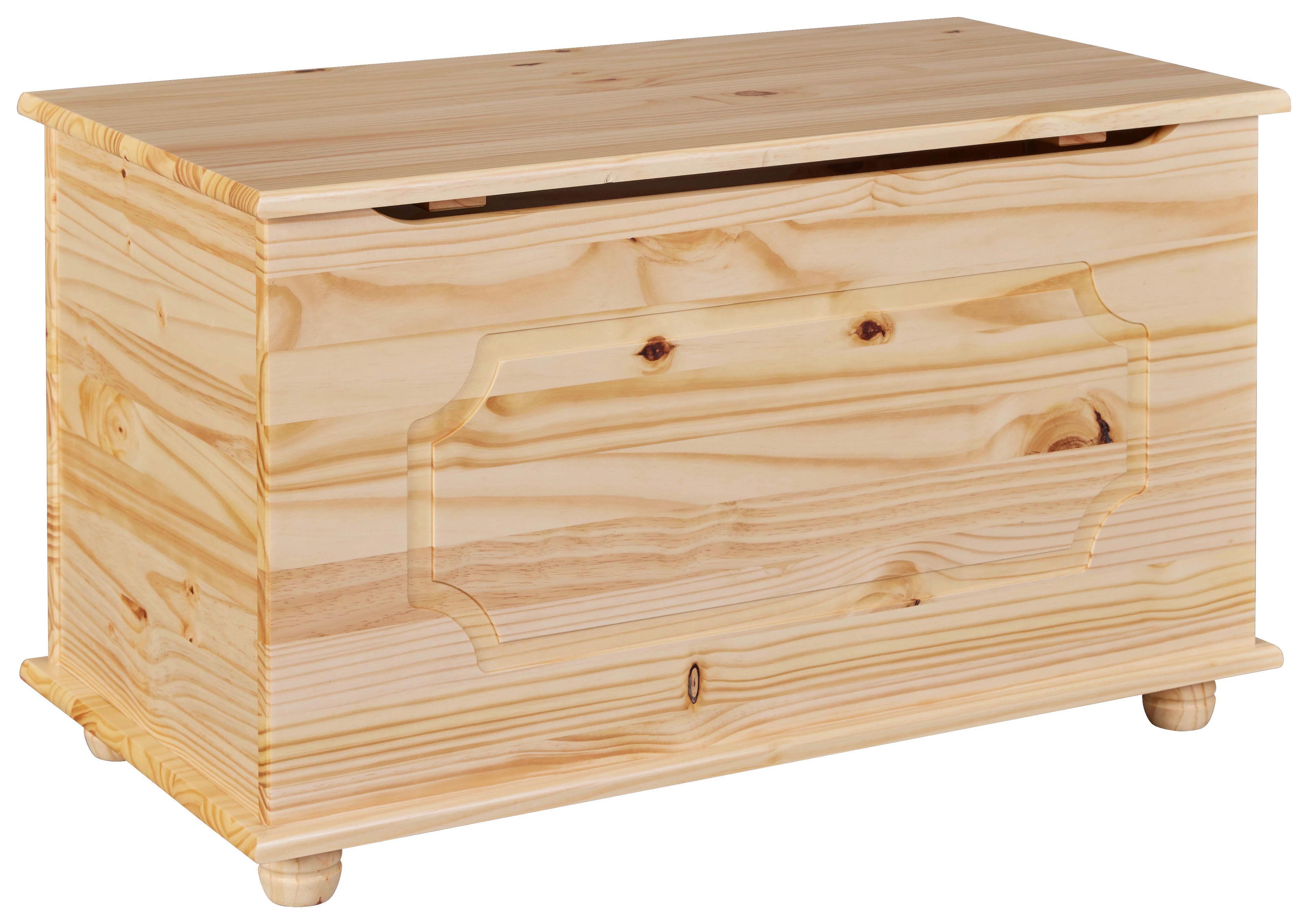 Truhe Emel B: 89 Cm Echtholz - Naturfarben, Basics, Holz (89/53/47cm) - MID.YOU