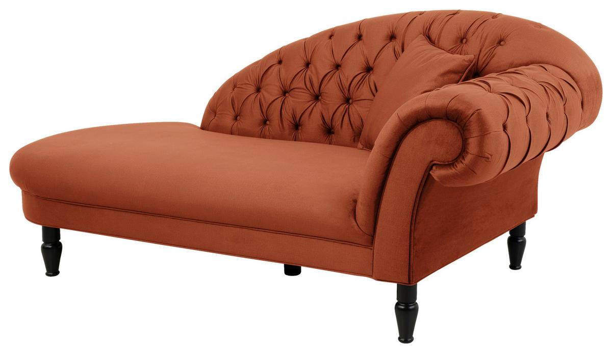 Récamiere Cupido, Rostfarben B: 103 Cm - Rostfarben/Schwarz, Design, Textil (103/91/216cm) - MID.YOU