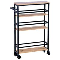 Servierwagen Eichefarben, Schwarz, BxHxT: 50x81x15 cm - Eichefarben/Schwarz, Basics, Holzwerkstoff/Metall (50/81/15cm) - Kesper