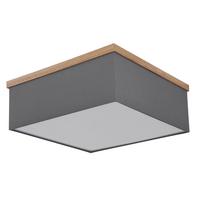 Deckenleuchte 15578d - Anthrazit/Schwarz, KONVENTIONELL, Holzwerkstoff/Textil (40/40/14cm) - Globo