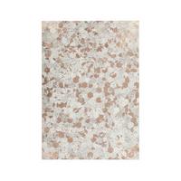 Flachwebteppich, 80x150 cm SPARK 210 ELFENBEIN / CHROM - Roségold/Creme, Design, Leder (80/150cm) - Novel