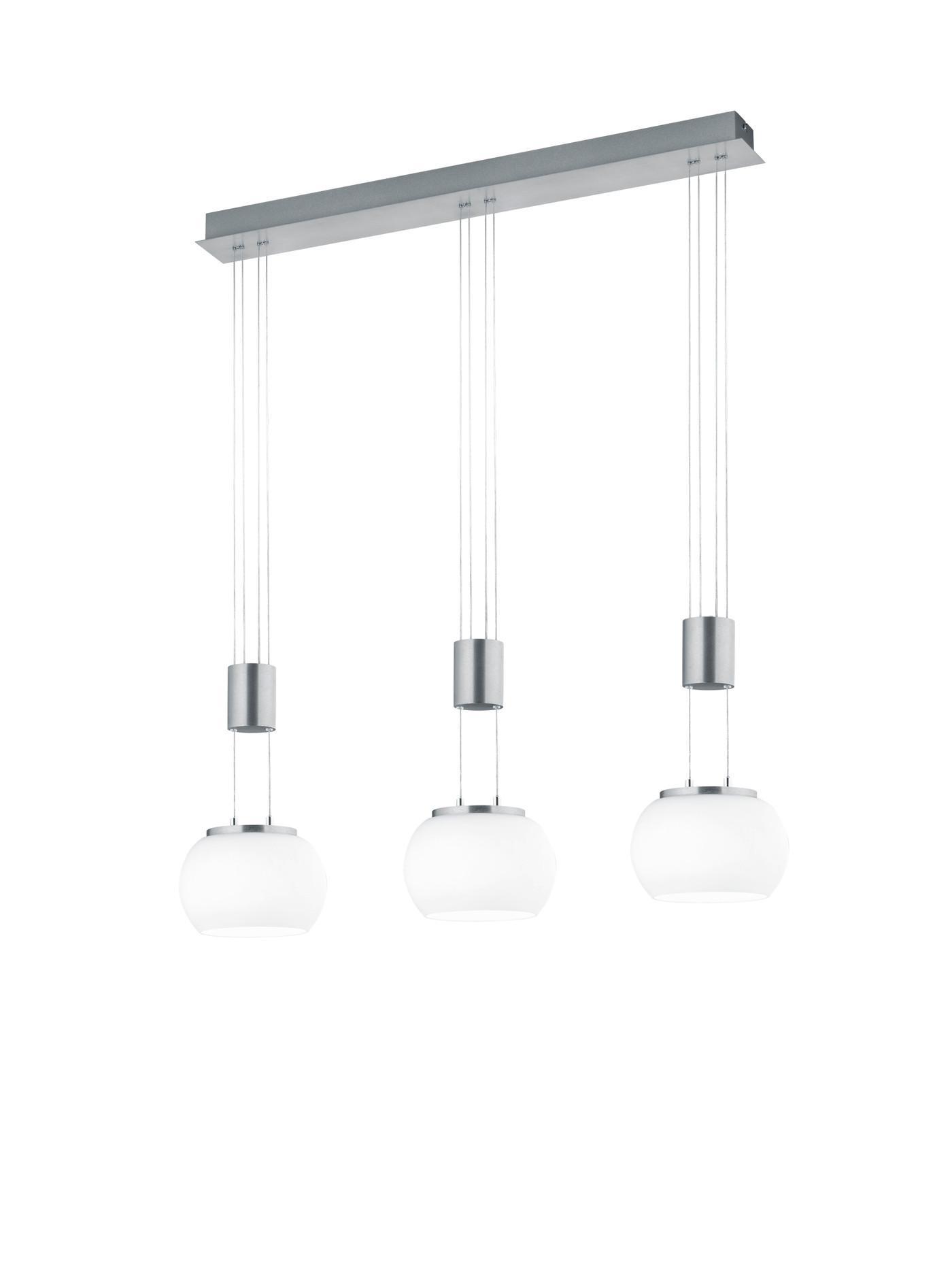 LED-Hängeleuchte 342010307 Madison - Weiß/Nickelfarben, Design, Glas/Metall (82/18/150cm) - Trio Leuchten