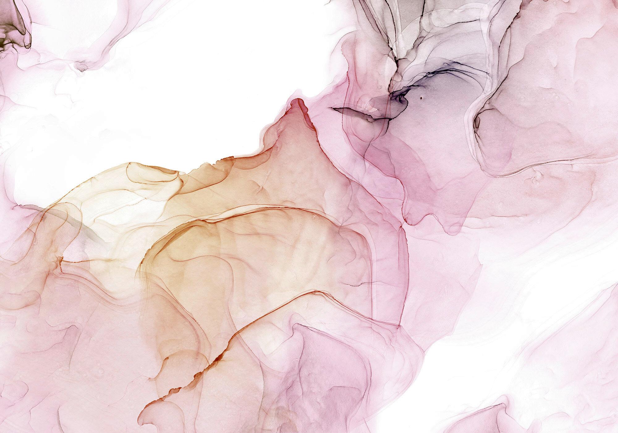 Fototapete Shiny Fluid - Gelb/Rosa, Trend, Papier (400/280cm) - Komar