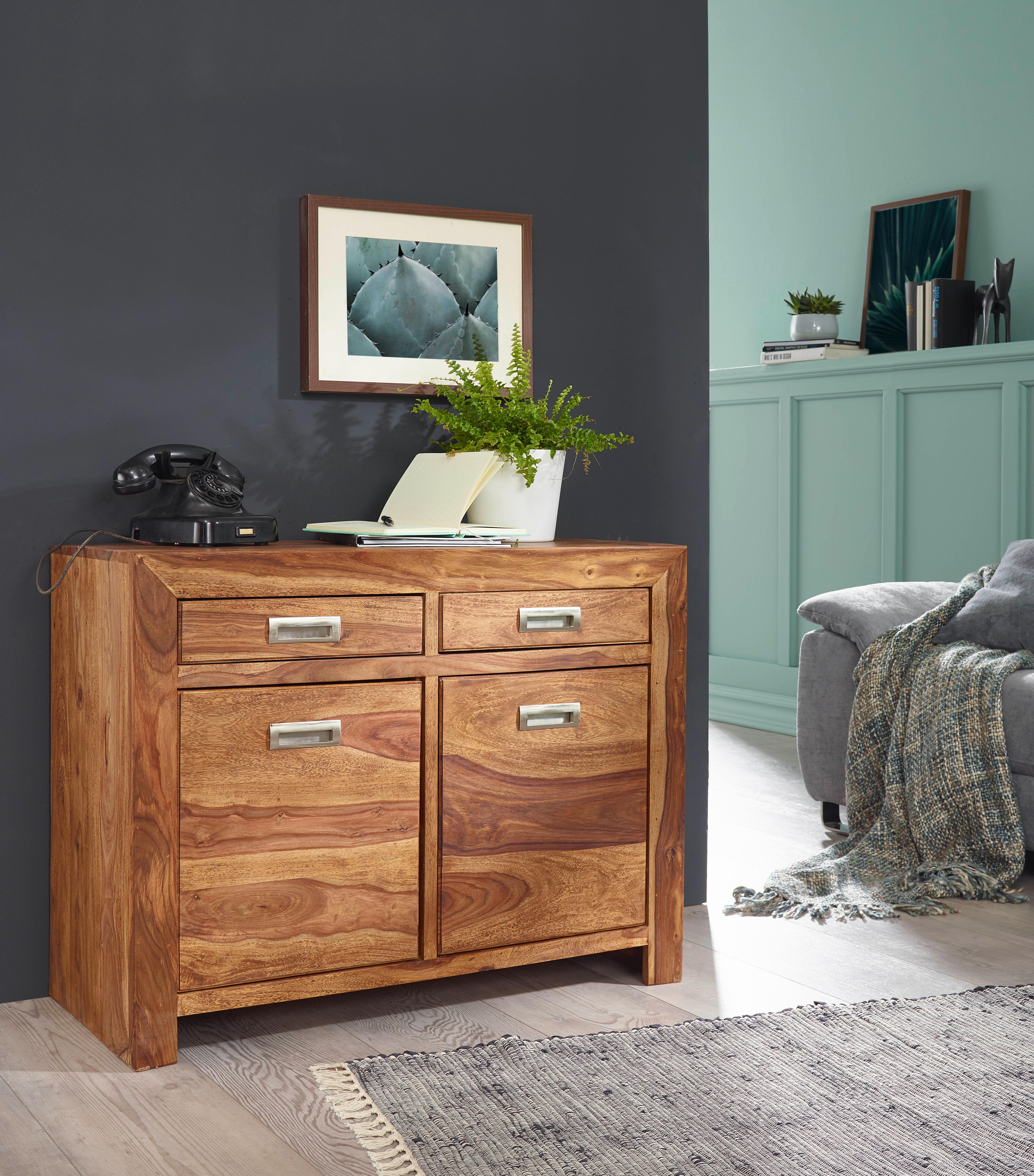 Sideboard Sheesham Sheeshamfarben B: 90 Cm - Sheeshamfarben, Design, Holz (90/70/40cm) - MID.YOU