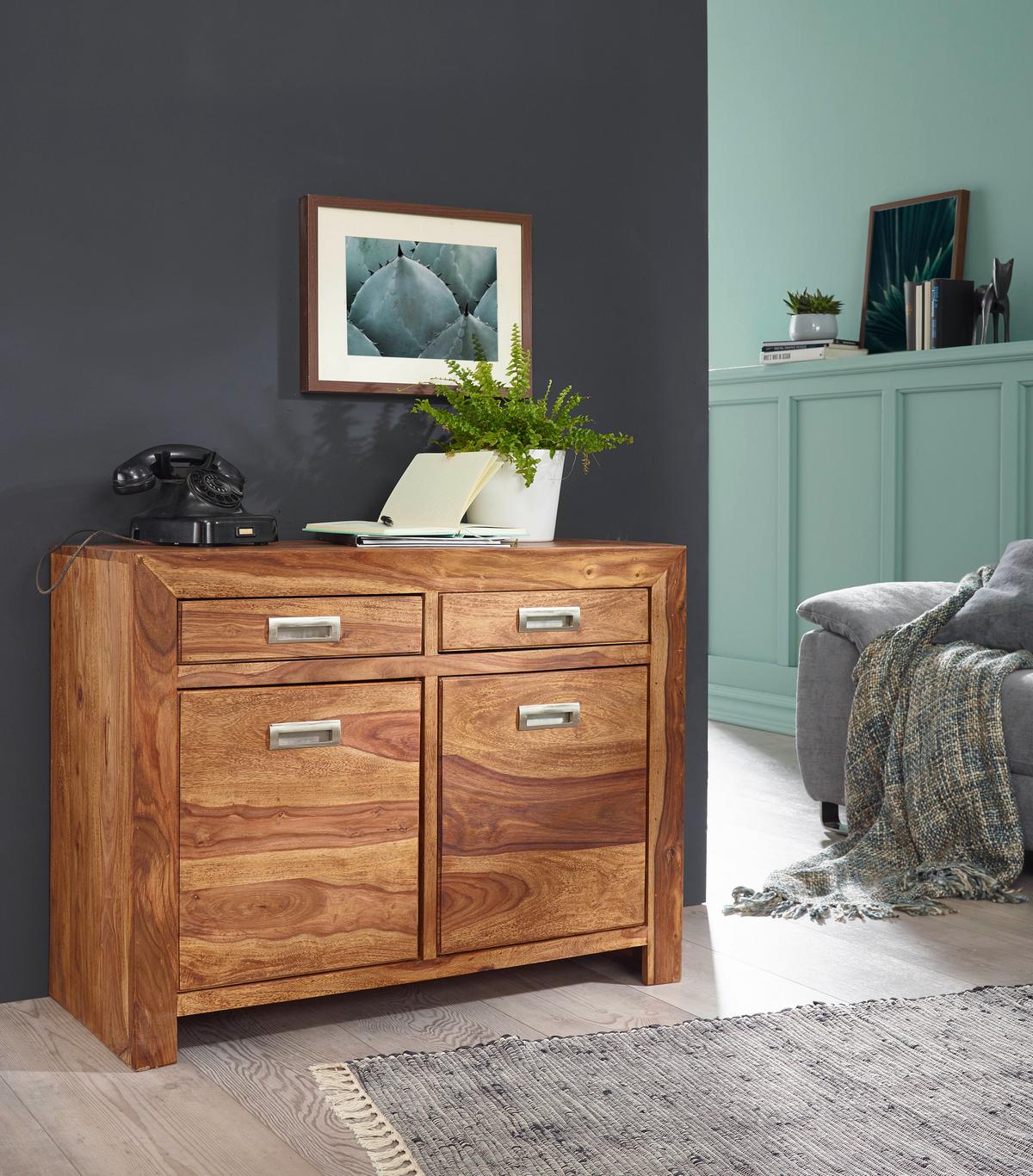Sideboard Sheesham Sheeshamfarben B: 90 cm - Sheeshamfarben, Design, Holz (90/70/40cm) - MID.YOU