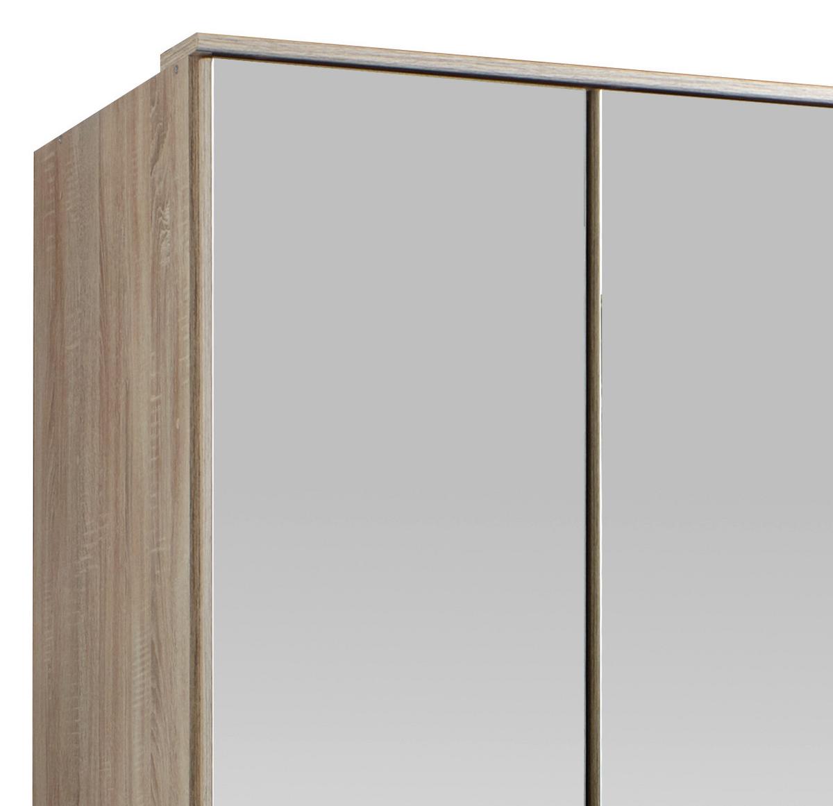 Drehtürenschrank Mit Spiegel 90cm Imago, Eiche Dekor - Eichefarben, KONVENTIONELL, Glas/Holzwerkstoff (90/199/58cm) - MID.YOU