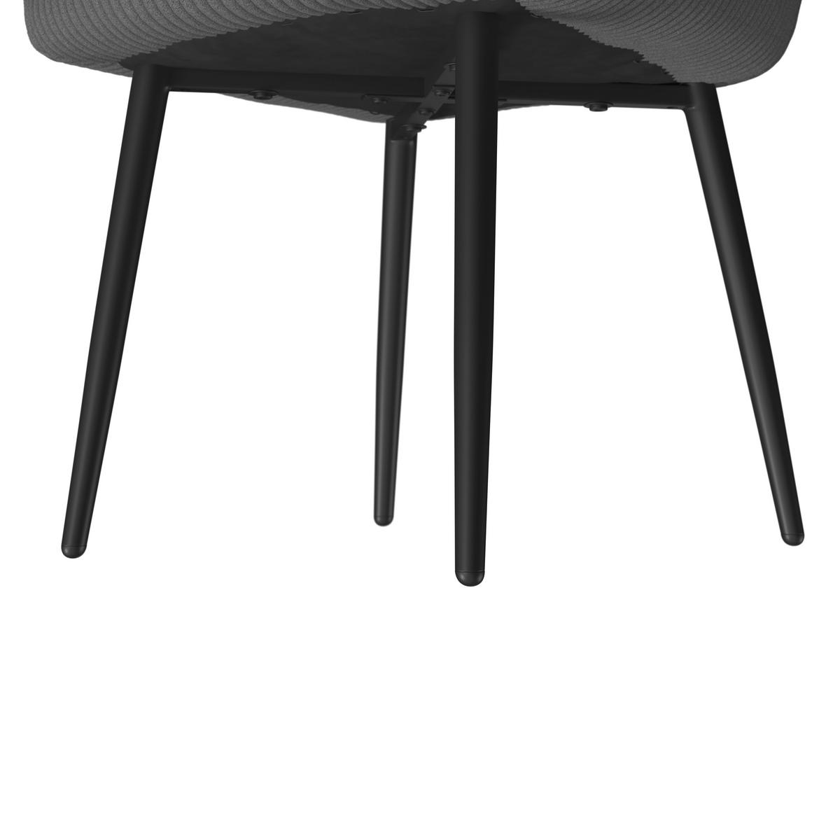 ŽIDLE S PODRUČKAMI ALANI ŠEDÁ - šedá/černá, Moderní, kov/textil (60/58/86cm) - Bessagi Home