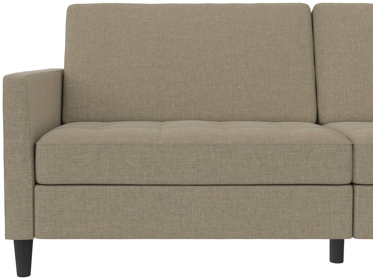 Schlafsofa Palermo Cappuccino, mit Schlaffunktion - Schwarz/Cappuccino, Basics, Textil (207/86/86cm) - Livetastic