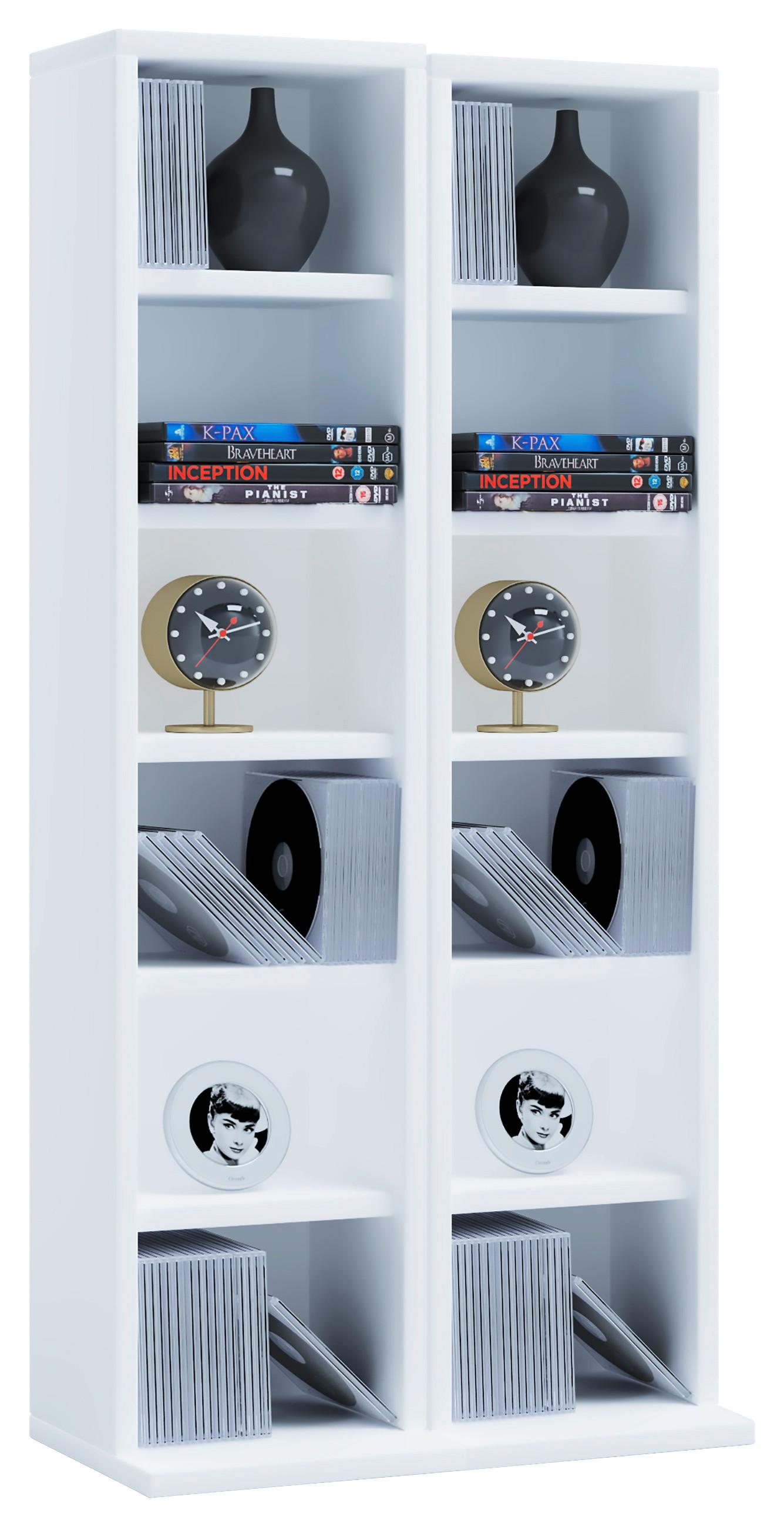 CD Regál Milano š: 42 cm bílý - bílá, Konvenční, kompozitní dřevo (42/92/20cm) - MID.YOU