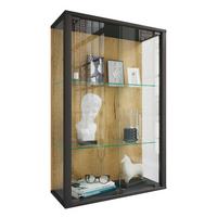 Hängevitrine Udina Schwarz/Honigeiche B: 59 cm - Honigeiche/Klar, Design, Glas/Holzwerkstoff (59/80/25cm) - Livetastic