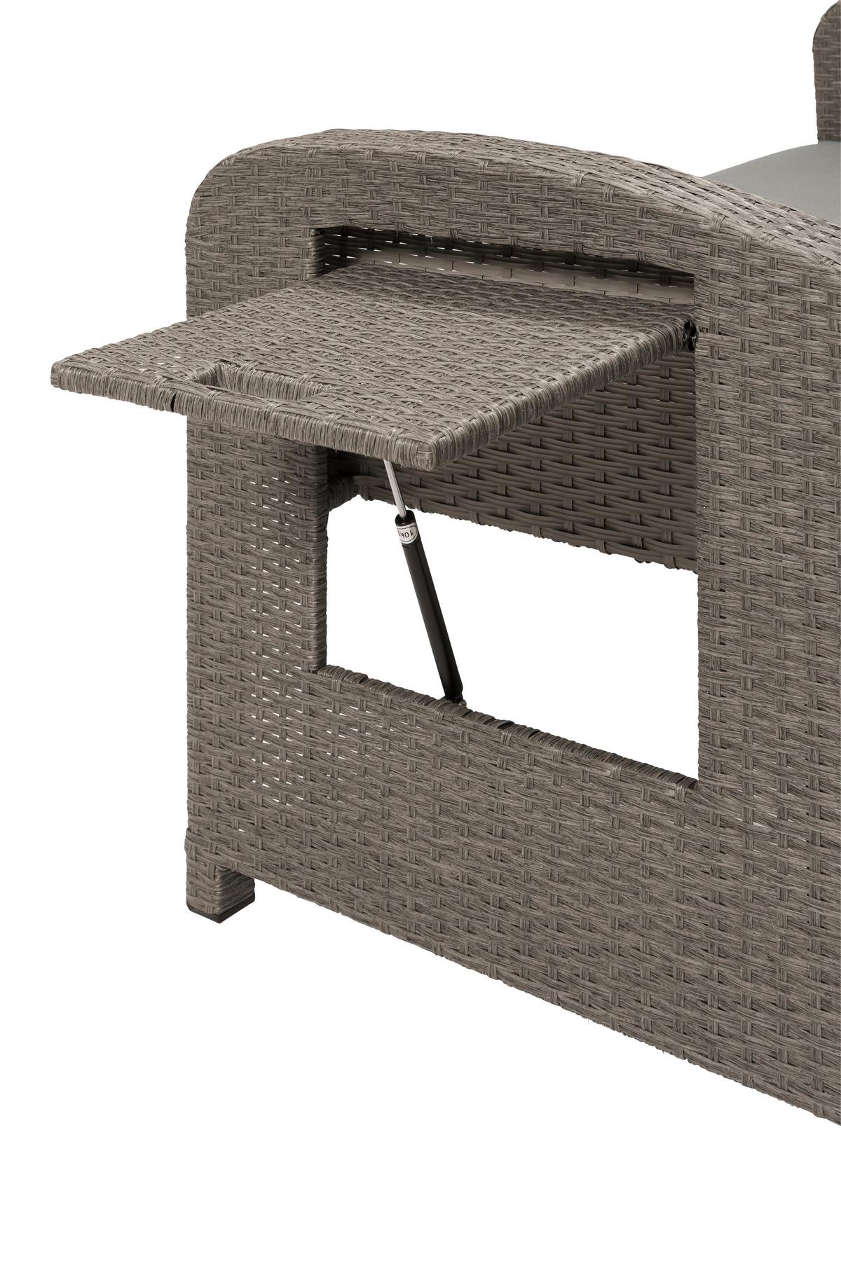 Lounge Kanapé Bahia - barna/szürke, Modern, műanyag/textil (117/95/74cm) - Greemotion