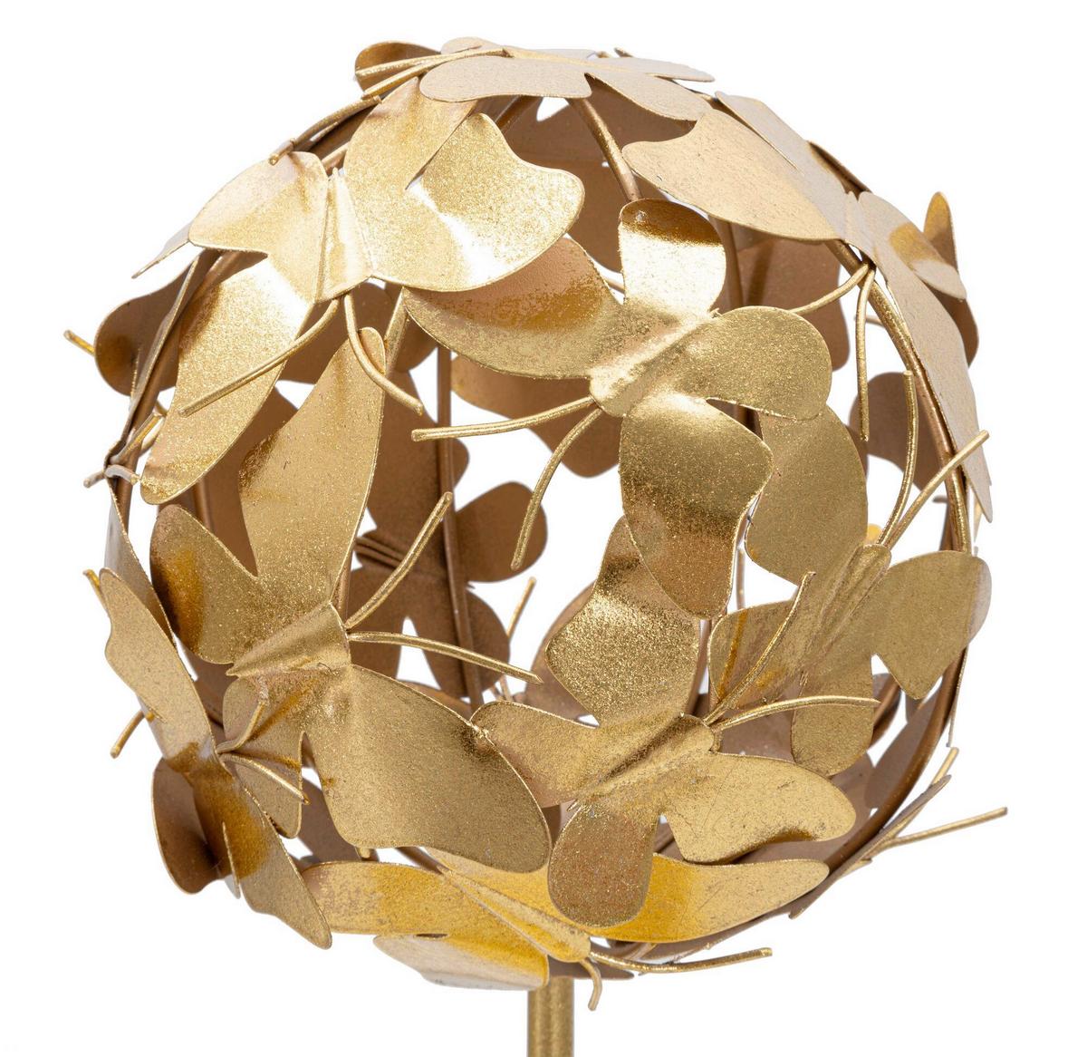 Skulptur Schmetterlinge Goldfarben, B: 19,5 cm - Goldfarben, Basics, Metall (19.5/40.5/19.5cm)
