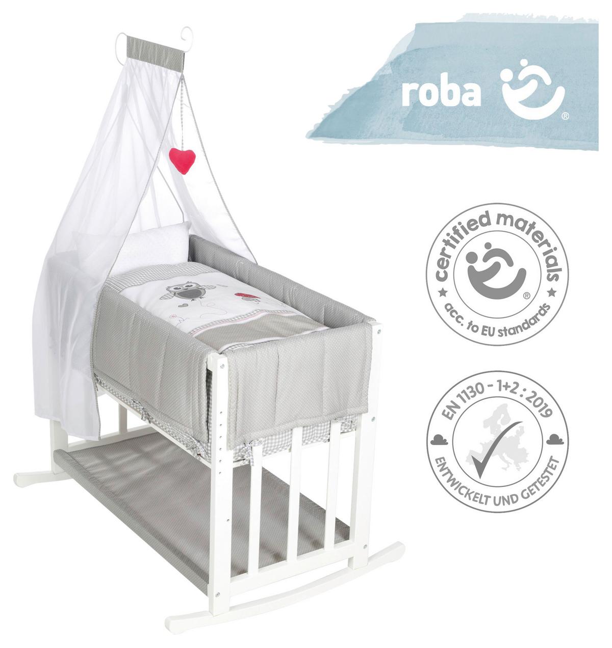 Stubenwagen-Komplettset 289149wes148 - Rot/Weiß, Basics, Holzwerkstoff/Textil (95/76/74,5cm) - Roba