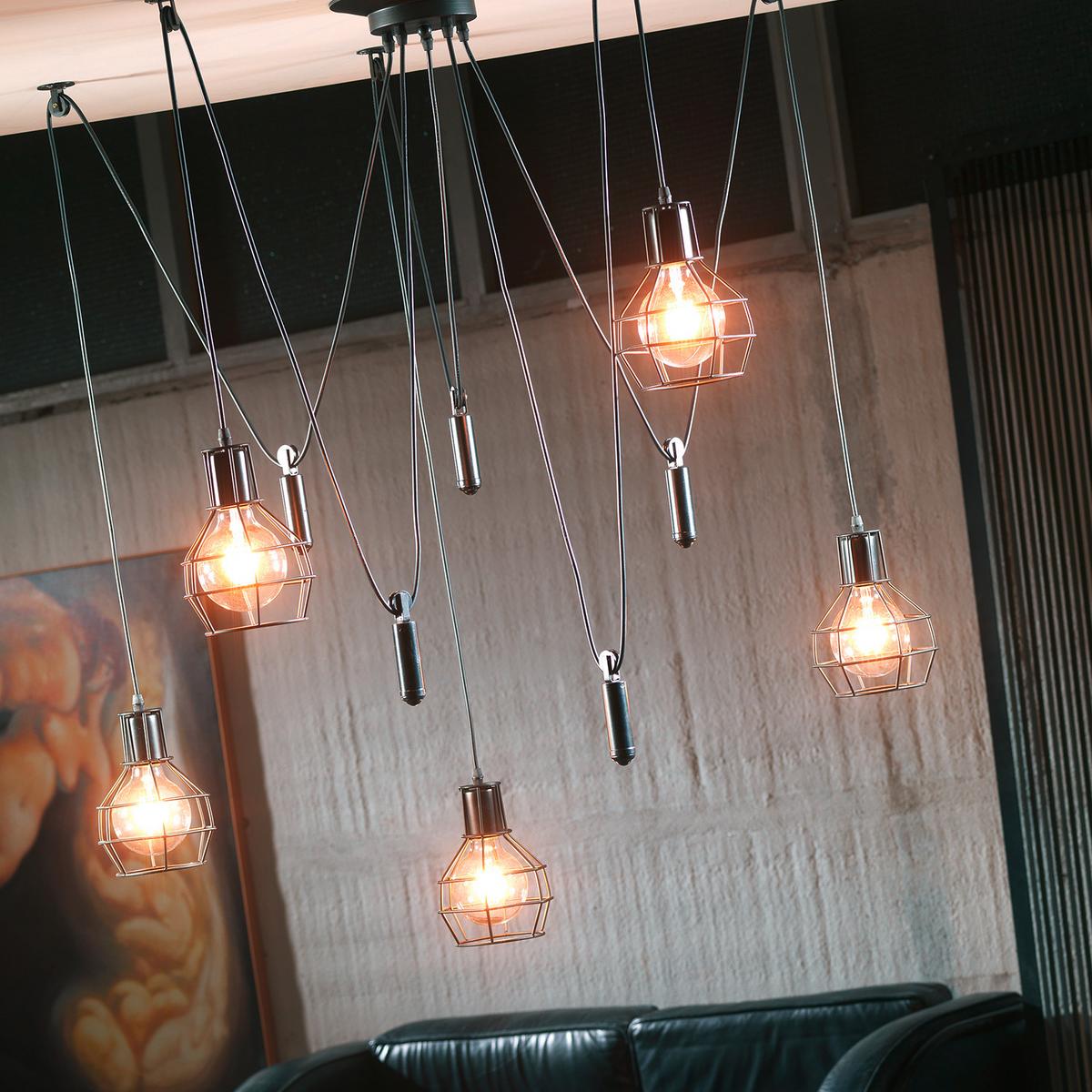 Hängeleuchte 4859/Pl5 - Schwarz, LIFESTYLE, Metall (90/90cm)