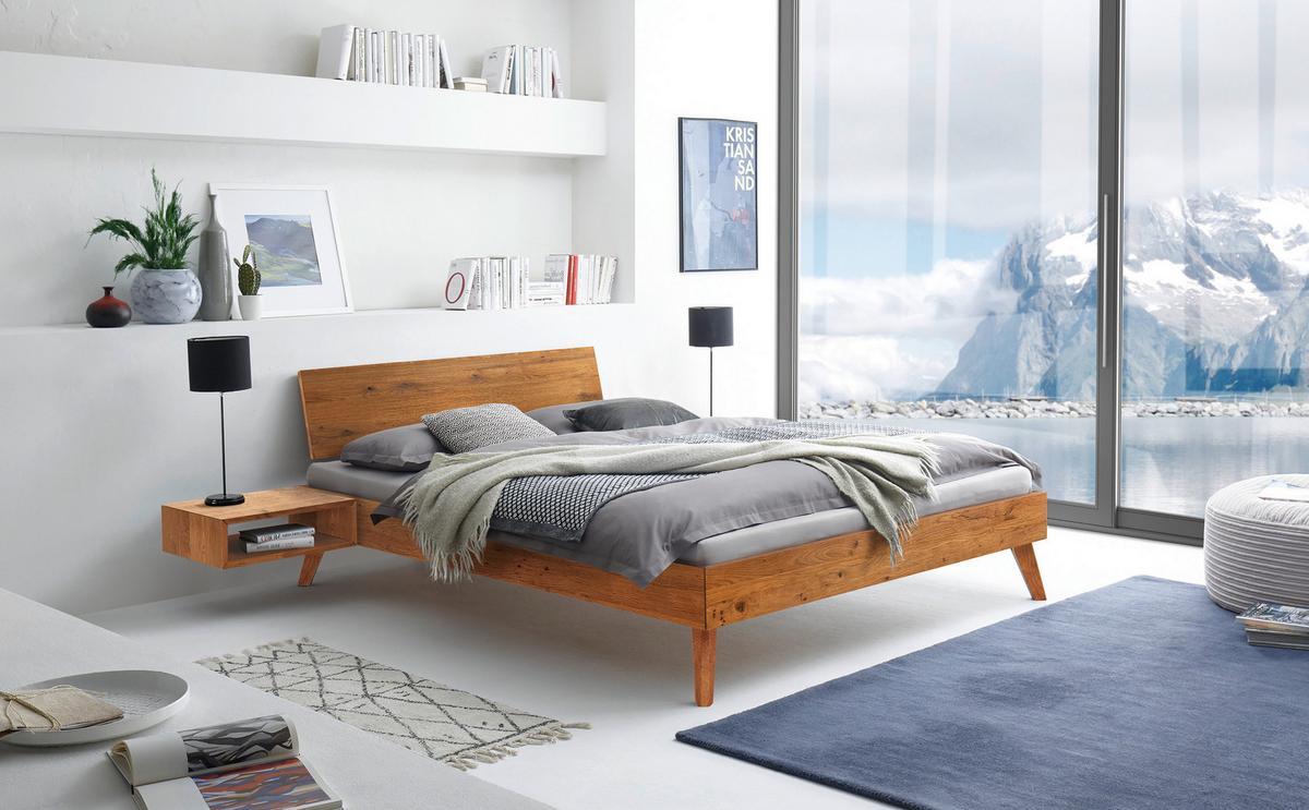 Bett Ancona, Wildeiche 200x200 Cm - Wildeiche/Eichefarben, Natur, Holz (200/200cm) - Hasena