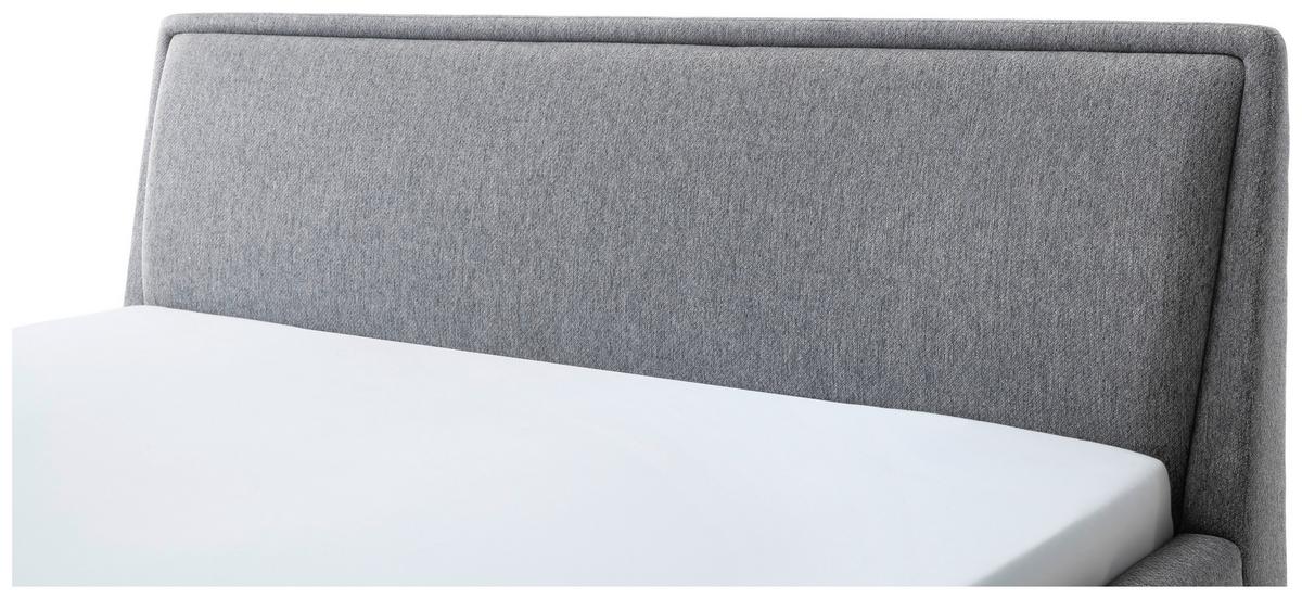 Polsterbett Frieda 180x200cm Grau, Inkl. Bettkasten - Schwarz/Grau, KONVENTIONELL, Holz/Textil (180/200cm) - Livetastic