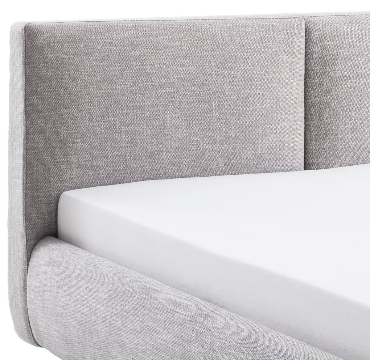 Polsterbett Mit Lattenrost + Bettkasten 180x200 Atesio - Hellgrau/Naturfarben, MODERN, Holz/Textil (180/200cm) - Livetastic