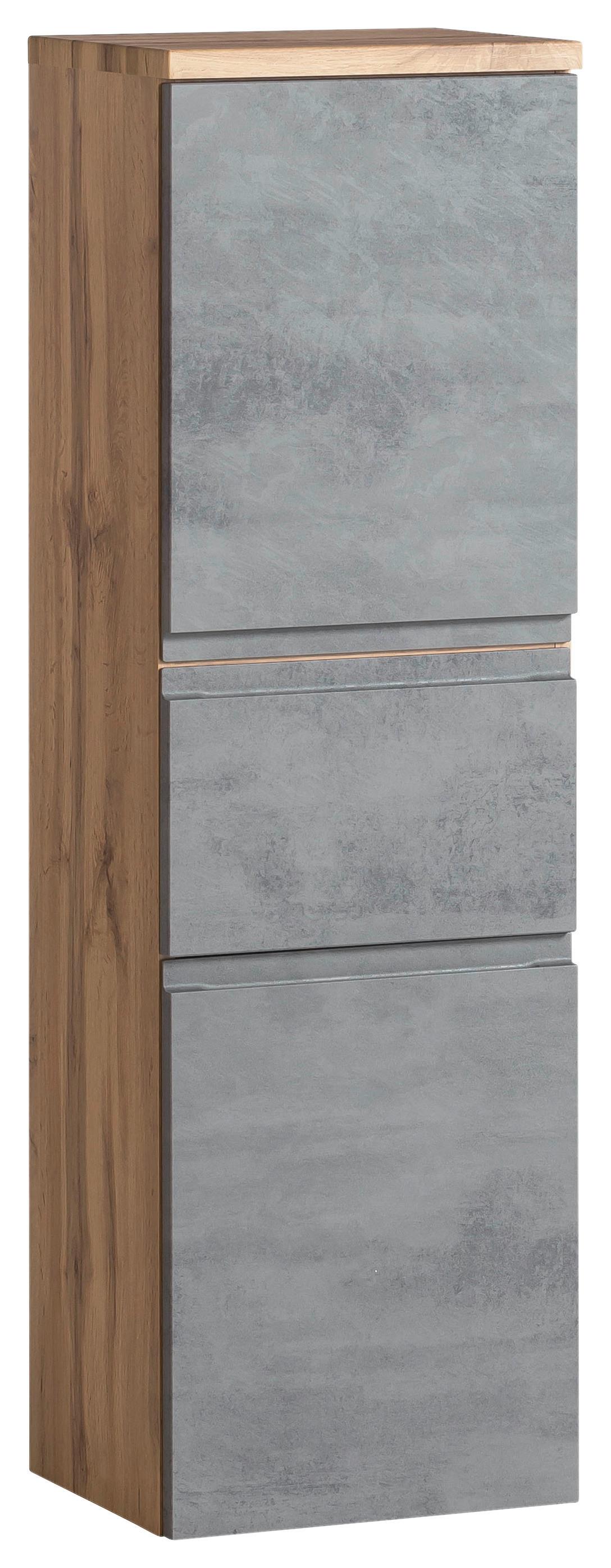 Midischrank in Beton und Wotan Eiche