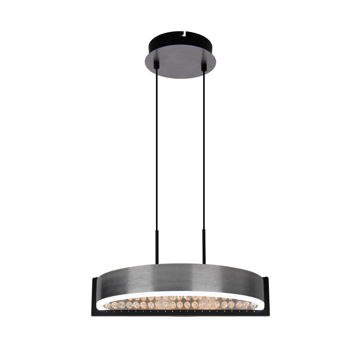 Led-pendelleuchte Inkl. Fernbedienung - Chromfarben/Schwarz, Design, Kunststoff/Metall (53,2/50/120cm) - Näve