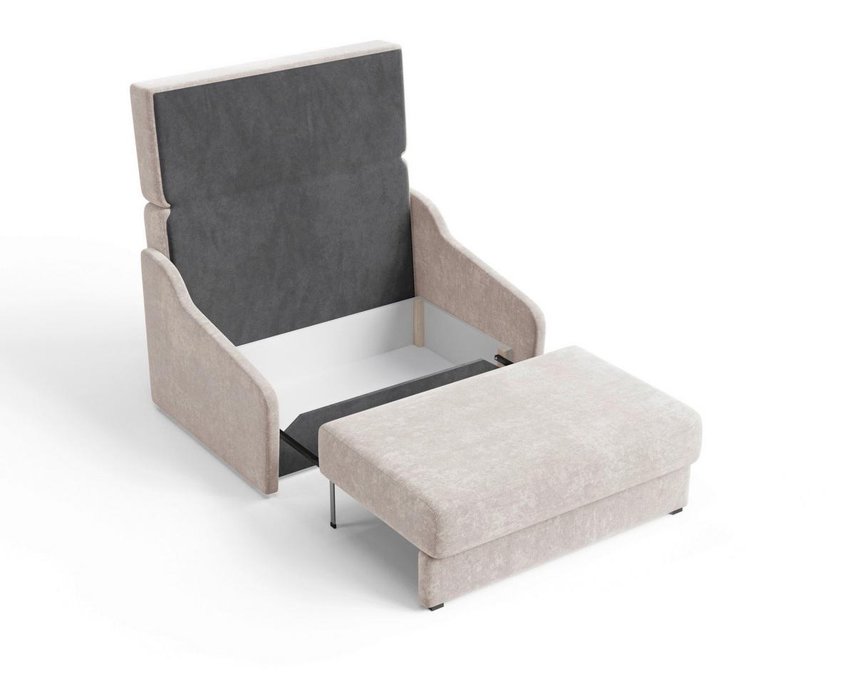Schlafsofa Fly Beige, B: 136 cm - Beige/Creme, Design, Textil (136/86/113cm) - MID.YOU