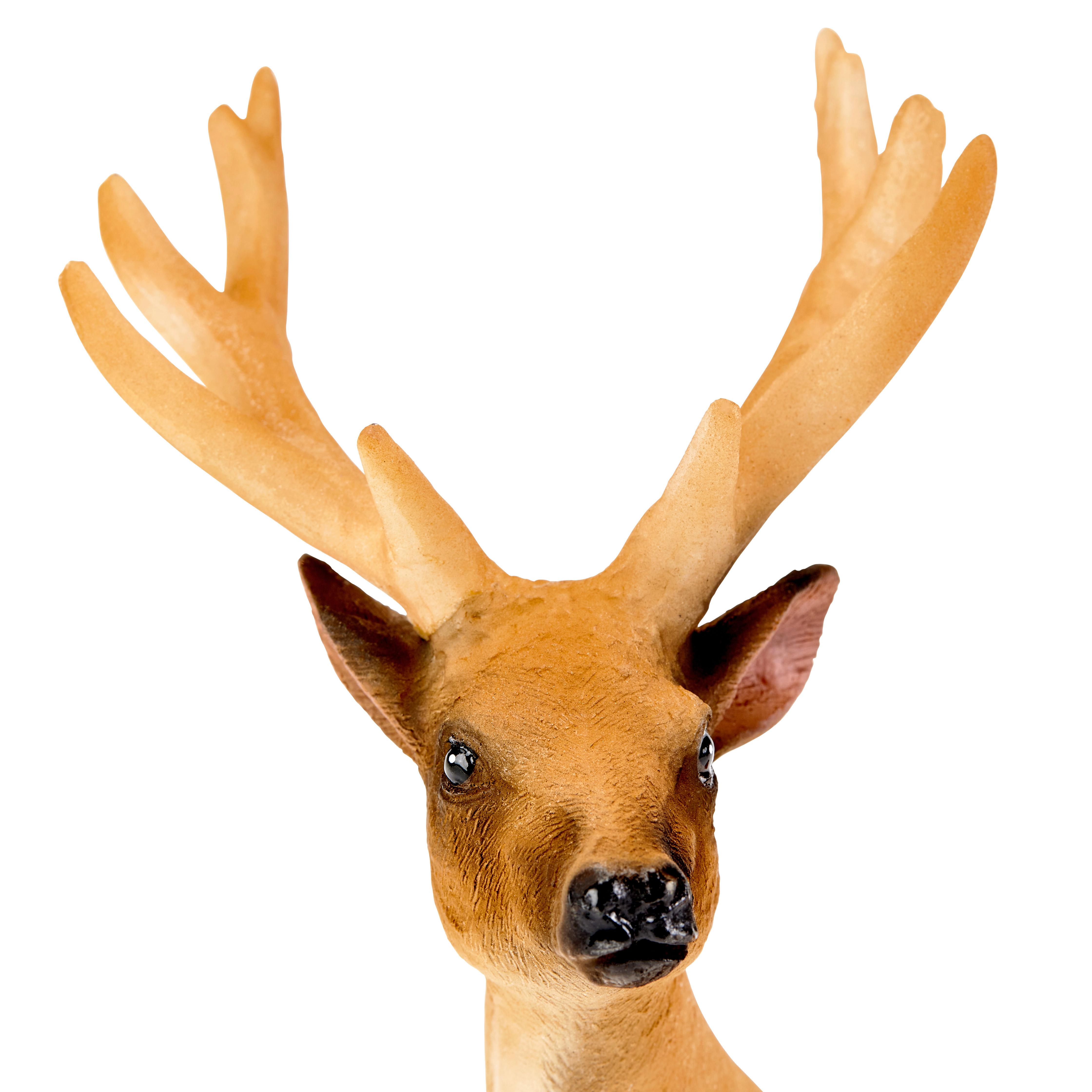 Weihnachtsdeko Hirsch Kunststoff Stehend H: 20,8 Cm - Braun, Basics, Kunststoff (16/10/20,8cm) - Ondega