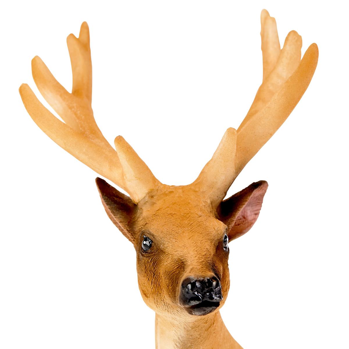 Weihnachtsdeko Hirsch Kunststoff Stehend H: 20,8 Cm - Braun, Basics, Kunststoff (16/10/20,8cm) - Ondega