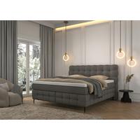 Boxspring- Ágy Scarlett 180/200 Cm - sötétszürke, Konventionell, faalapú anyag/textil (180/200cm)