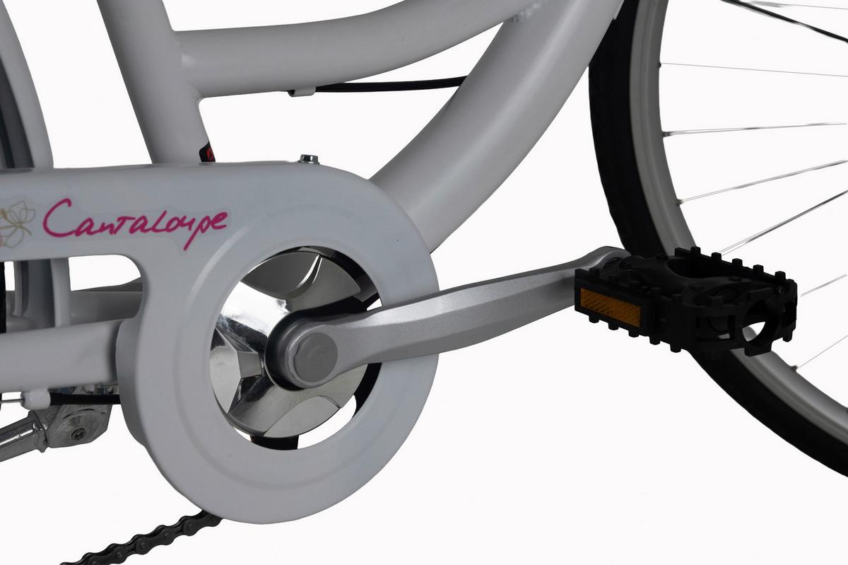 Citybike 28'' mit Korb DaCapo Cantaloupe weiß/pink - Weiß, LIFESTYLE, Metall (25/140/60cm)