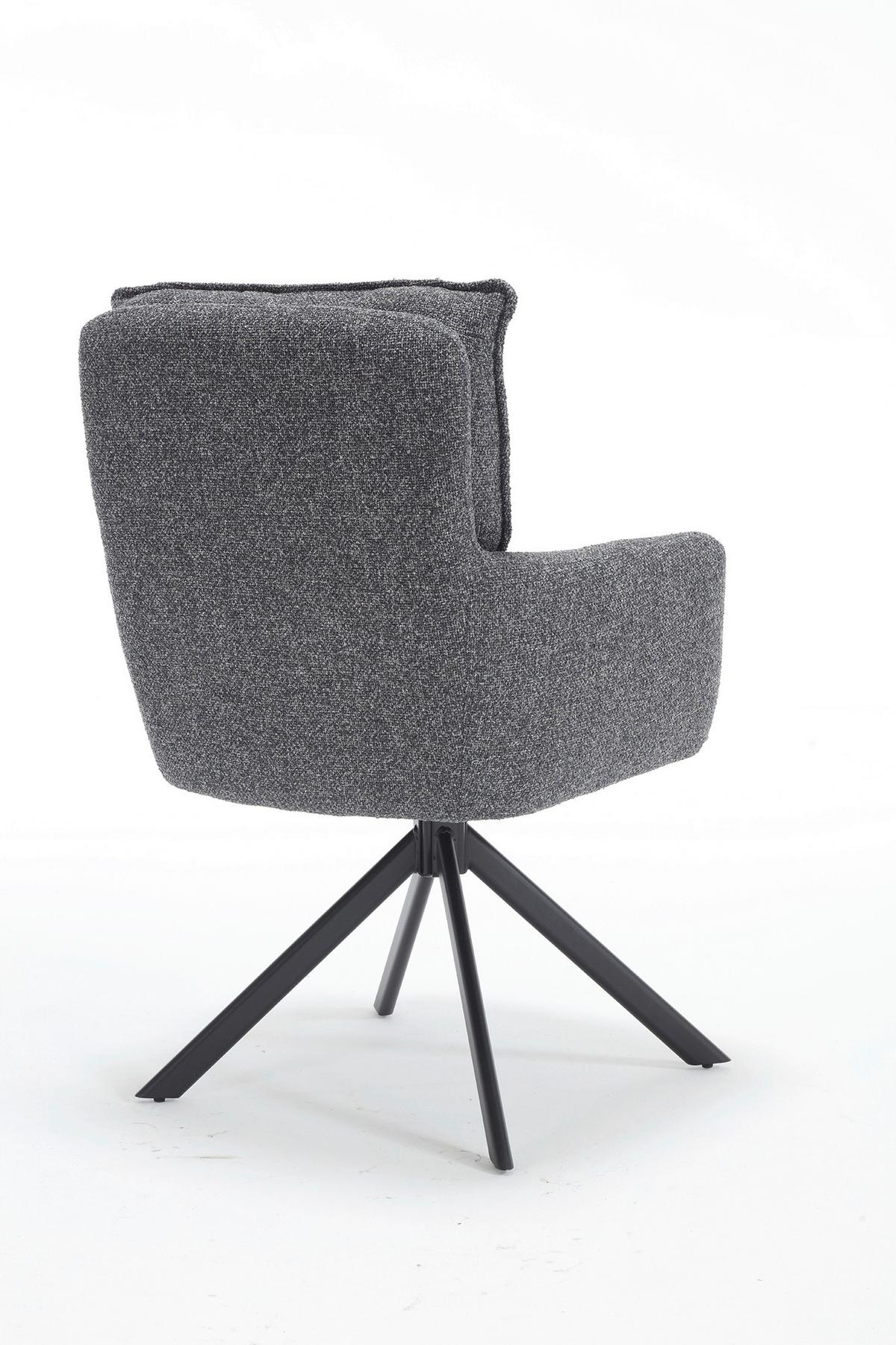 Armlehnstuhl Anthrazit B: 60cm - Anthrazit/Schwarz, MODERN, Textil/Metall (60/93/67cm) - Livetastic