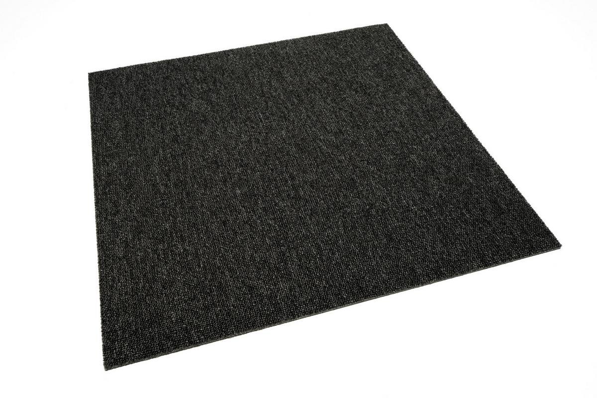 Teppichfliese Schwarz Sparkle 50x50 Cm Florhöhe 3,5 Mm - Basics, Textil (50/50cm)