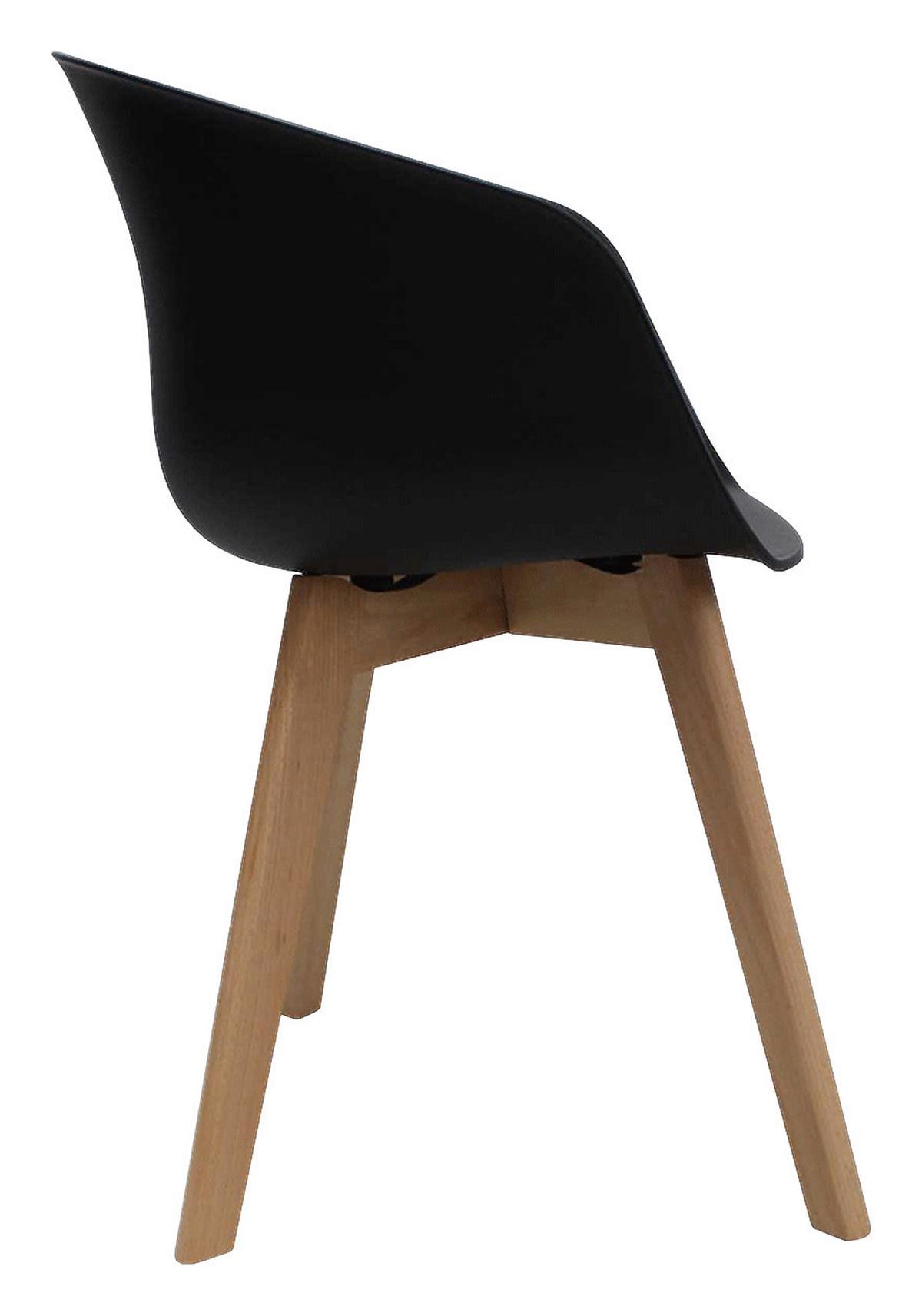 Armlehnstuhl-set Noan - Schwarz/Naturfarben, MODERN, Holz/Kunststoff (60/78,5/44cm) - MID.YOU
