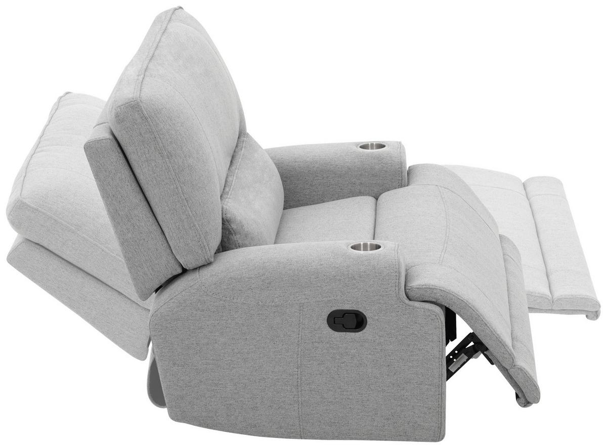 Relax Fotel Texas - világosszürke, Basics, textil/fa (122/106/102cm) - MID.YOU