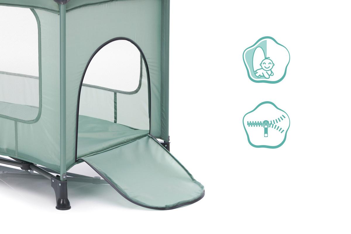 Reisebett Nizza - Salbeigrün, LIFESTYLE, Textil/Metall (120/60cm) - Fillikid