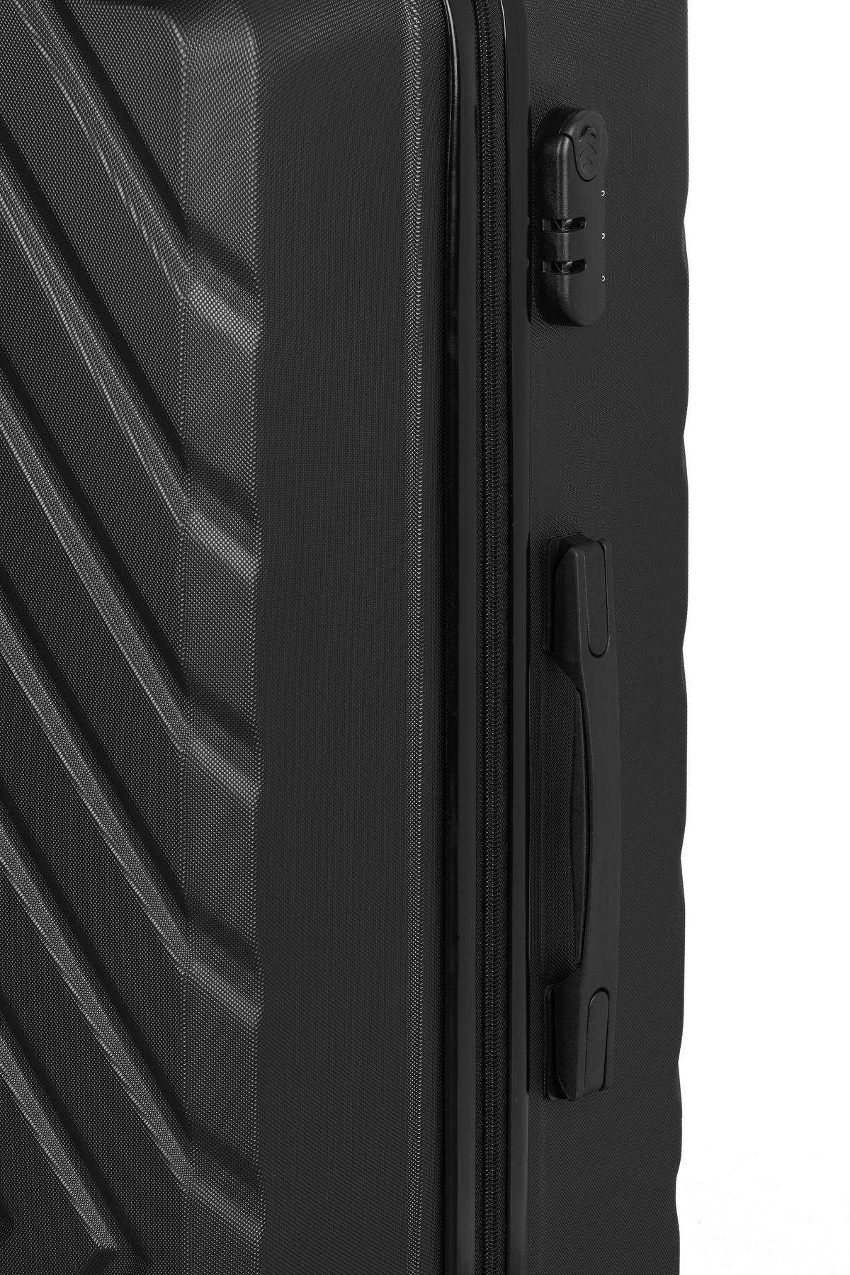 Reisekofferset Bruce - Schwarz, KONVENTIONELL, Kunststoff/Textil - Ondega