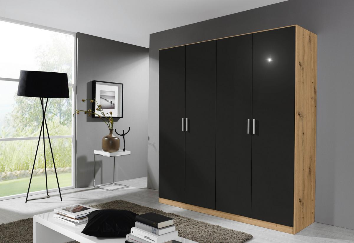 Drehtürnschrank 181 Cm Berlin Eiche Dekor/grau - Eiche Artisan/Grau, MODERN, Holzwerkstoff (181/197/54cm) - Rauch Möbel