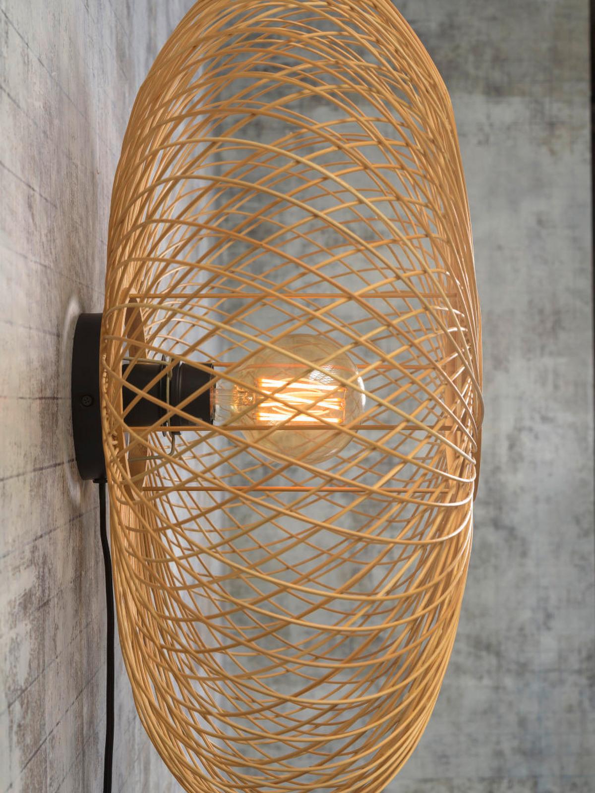 Wandleuchte Cango 1-Flammig Bambus Geflochten - Hellbraun, Natur, Naturmaterialien (63/38cm) - Good & Mojo