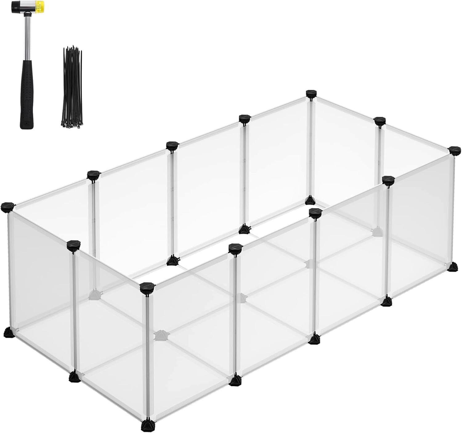 Heimtiergehege Weiß B: 125 cm - Weiß, Basics, Kunststoff (125/42/63cm)
