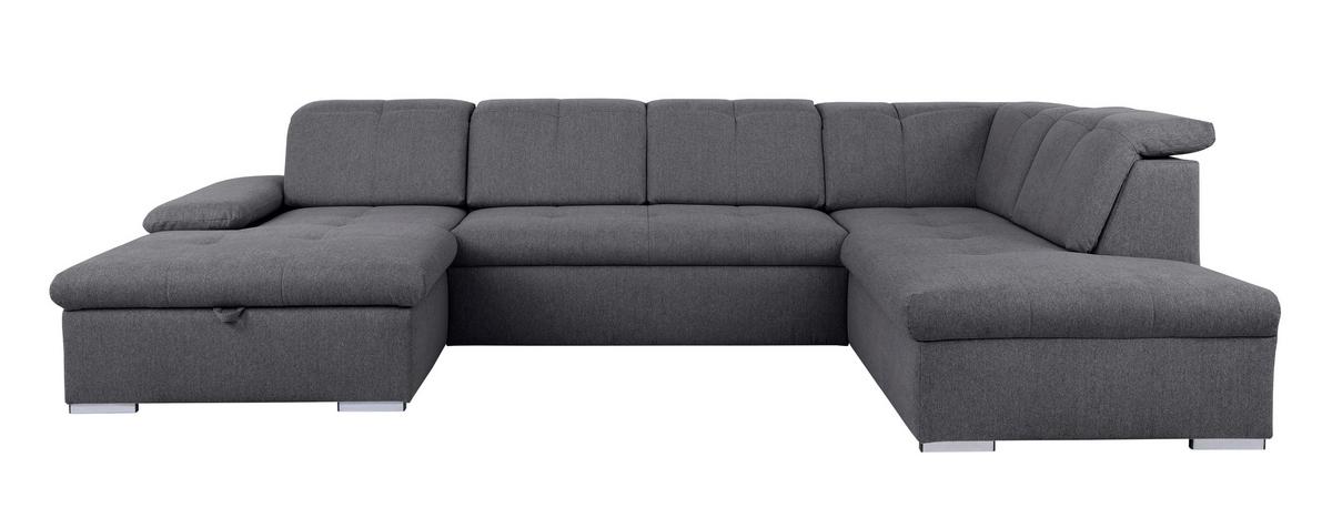 Wohnlandschaft Ramzes Dunkelgrau U: 173x328x215 cm - Dunkelgrau/Grau, Design, Textil (173/328/215cm) - MID.YOU