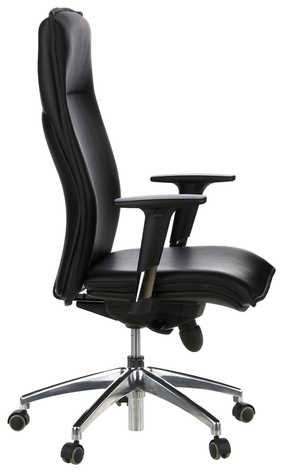 Drehstuhl Murano 20 Schwarz - Alufarben/Schwarz, MODERN, Leder/Kunststoff (59/133/52cm) - MID.YOU