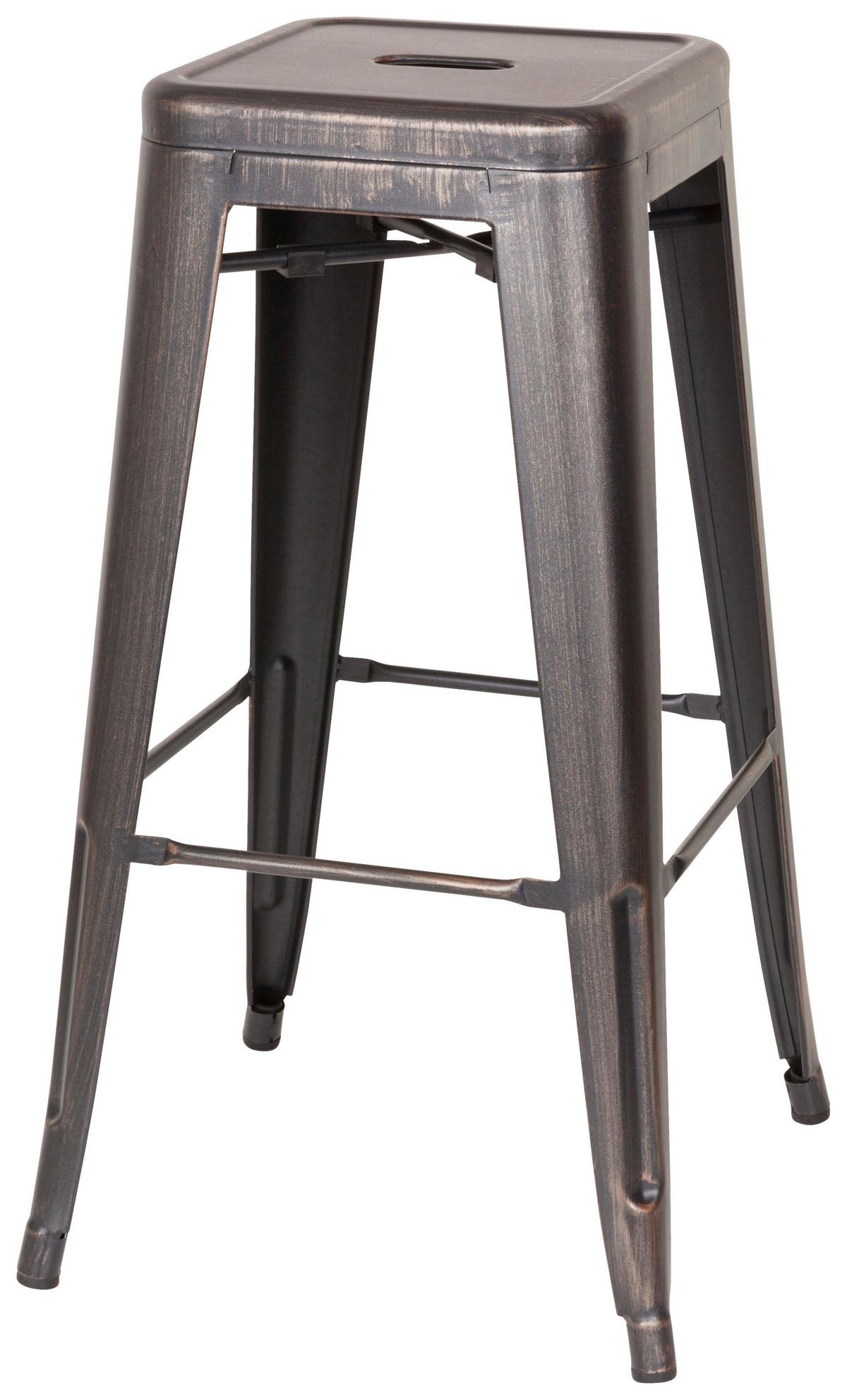 Barhocker Vantaggio High stapelbar Schwarz/Golden - Goldfarben/Schwarz, Basics, Metall (44/77/44cm) - MID.YOU
