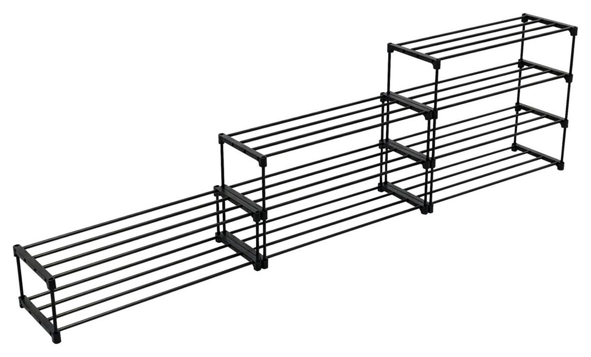 REGÁL NA TOPÁNKY GRANDO -BASED/SB- - čierna, Konventionell, kov/plast (94/194/30cm) - Based