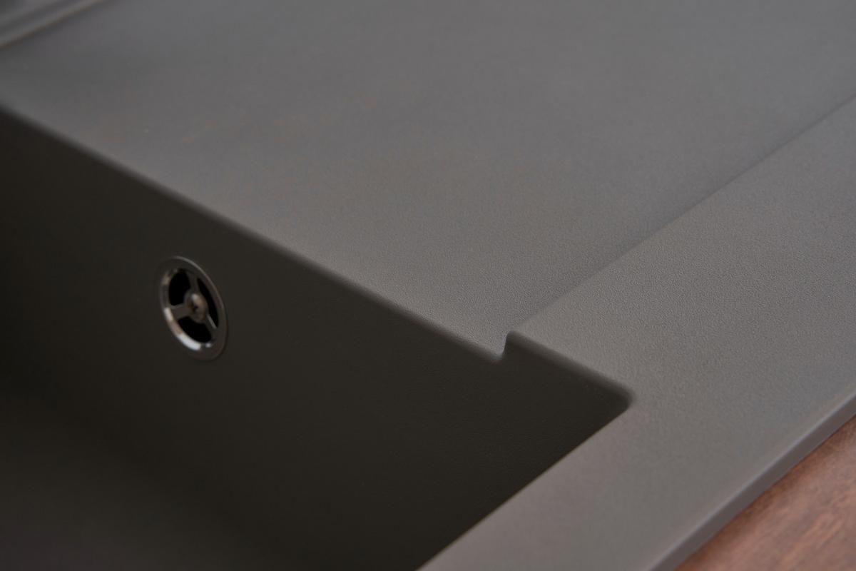 Spüle Respekta Denver Kunststein Bxt: 78x43,5 cm - Grau, Trend, Glas/Kunststoff (78/17/43,5cm) - Respekta