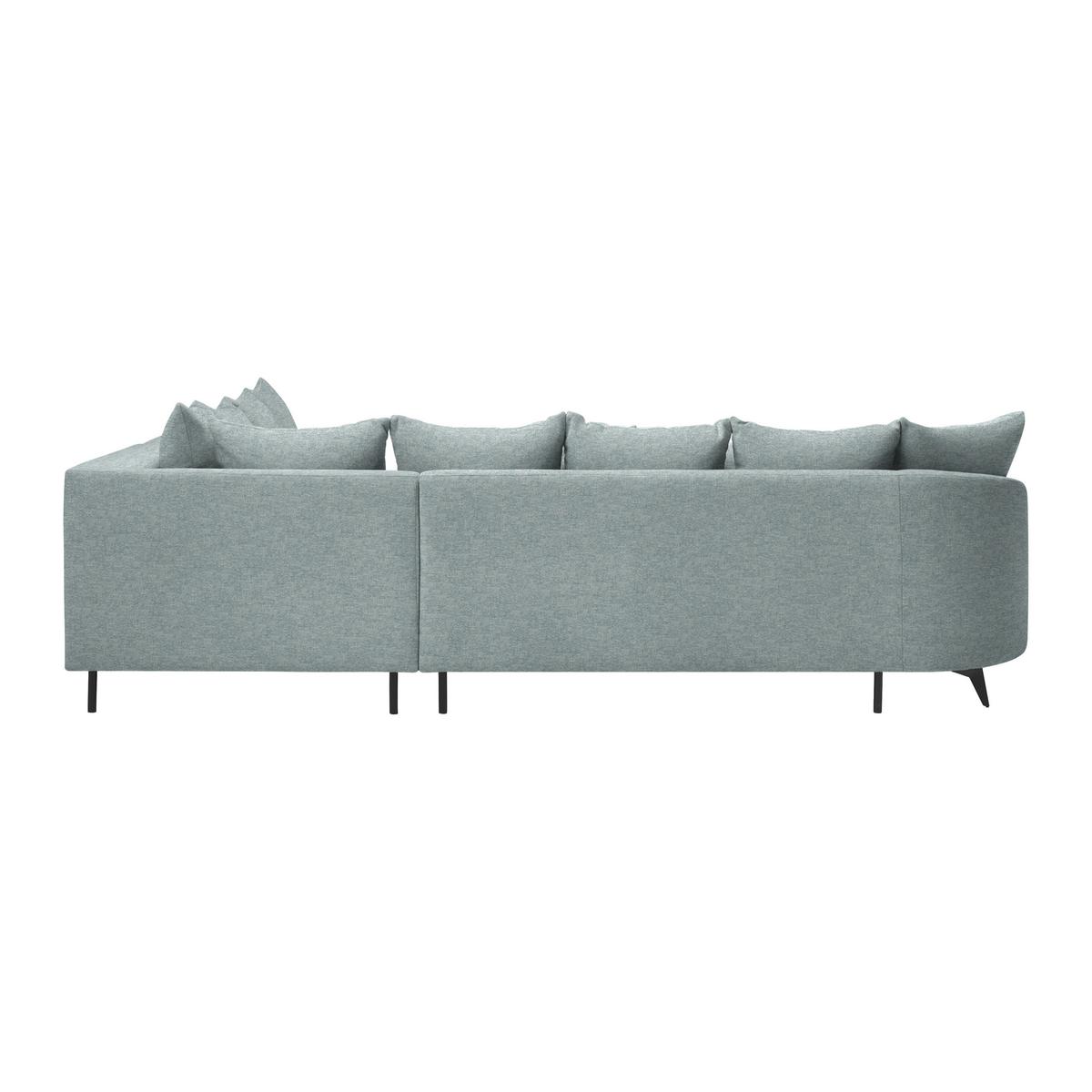 Rohová sedačka AXEL, pravá, světle modrá tkanina - černá/světle modrá, Moderní, kov/textil (291/250cm) - Mömax
